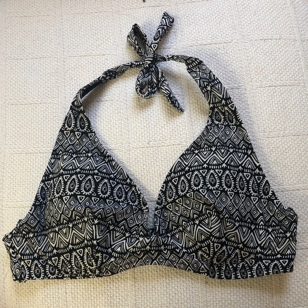 Black & White Aztec Print Bikini Top